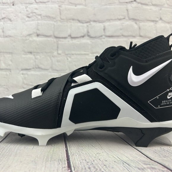 Nike Alpha Menace Pro 3 Mid Football Cleats Men's Black Size - Picture 4 of 7